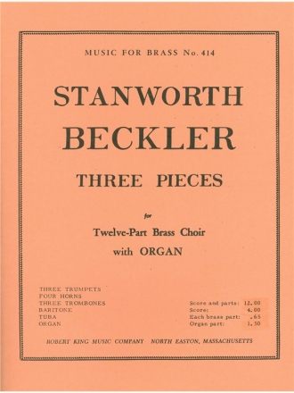 BECKLER 3 PIECES BRASS ENSEMBLE/ORGAN/SC/PARTS(PTION/PTIES)MFB414