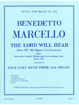 MARCELLO/KING LORD WILL HEAR BRASS QUARTET/ORGAN/SCORE/PARTS(PTION/PTIES)MFB501