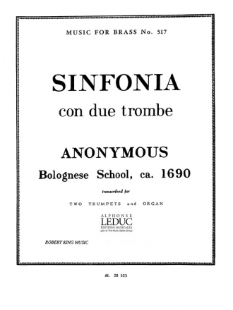 Sinfonia con due trombe for 2 trumpets and organ score and parts