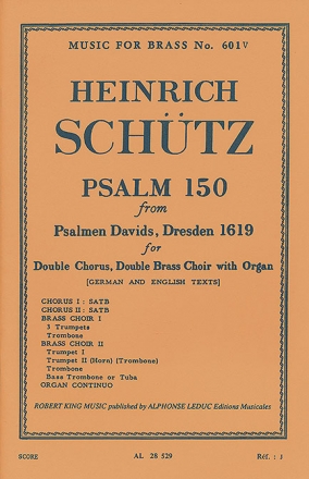 SCHUTZ/MARIER PSALM 150 VOCAL SCORE(PARTIE DE CHOEUR)MFB601V