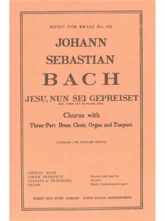 BACH J.S./KING JESU NUN SEI GEPREISET VCES/3 TPTS/ORG/TIMP/SC/PTS(PTION/PTIES)MFB611