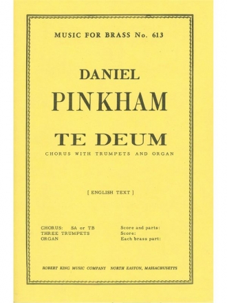 PINKHAM TE DEUM BRASS ENSEMBLE/ORG/VCES/SC/PTS(PTION/PTIES)MFB613