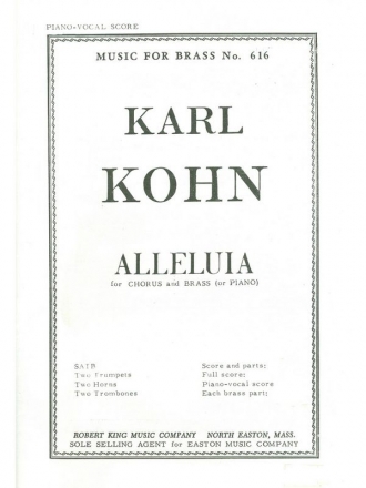 KOHN ALLELUIA CHORUS/BRASS SEXTET/PIANO VOCAL SCORE MFB616V