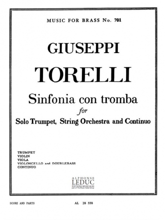 TORELLI/BERGER SINFONIA CON TROMBA TRUMPET/STRINGS/SCORE AND PARTS(PTION/PTIES)MFB701