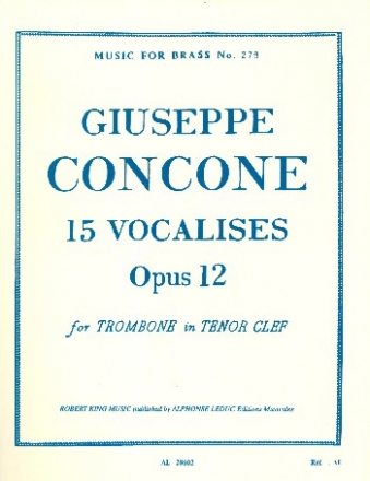 15 vocalise op.12 for trombone in tenor clef