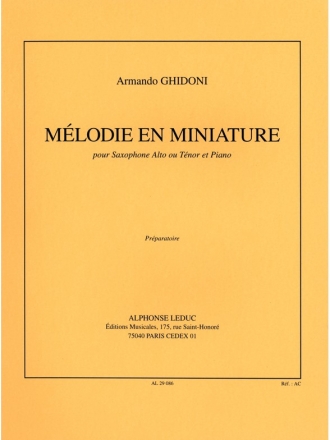 GHIDONI MELODIE EN MINIATURE SAXOPHONE ALTO OU TENOR ET PIANO