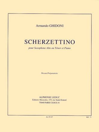 GHIDONI SCHERZETTINO SAXOPHONE ALTO OU TENOR ET PIANO