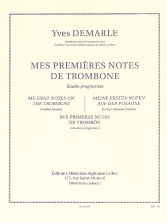 DEMARLE MES PREMIERES NOTES DE TROMB. TROMBONE SEUL (ETUDES PROGRESSIVES)