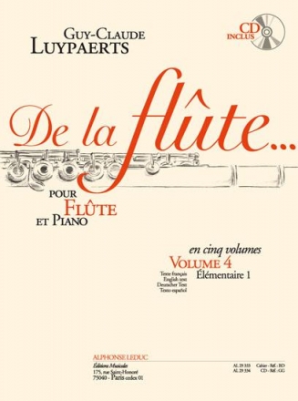 De la flute vol.4 (+CD) pour flute et piano (fr, en, dt, sp)