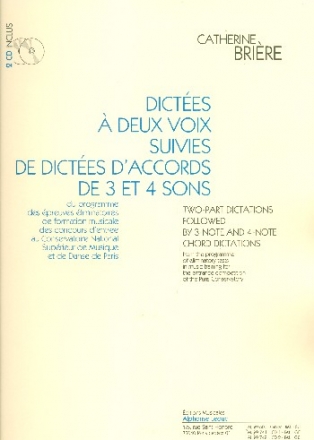 Dictes  2 voix suivies de dictes d'accords de 3 et 4 sons (+2 CD's)