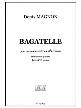 MAGNON BAGATELLE SAXOPHONE MIB OU SIB ET PIANO