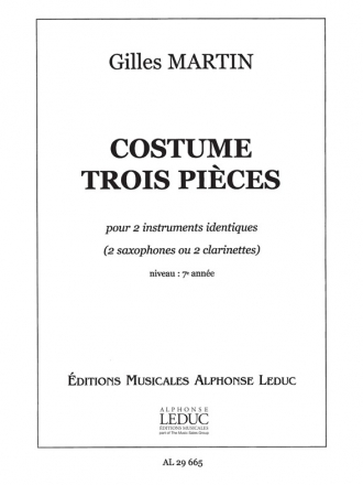 MARTIN COSTUME 3 PIECES 2 SAXOPHONES OU 2 CLARINETTES IDENTIQUES