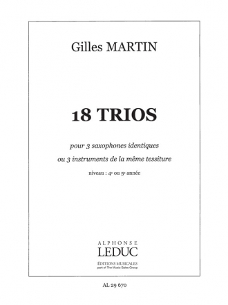 MARTIN 18 TRIOS POUR INSTRUMENTS IDENTIQUES/TRIO DIVERS/PARTITION ET PARTIES