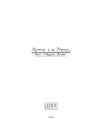 BERLIOZ HYMNE A LA FRANCE (VOX POPULI) SOLI ET CHOEUR (SATTB) SANS ACCOMPAGNEMENT