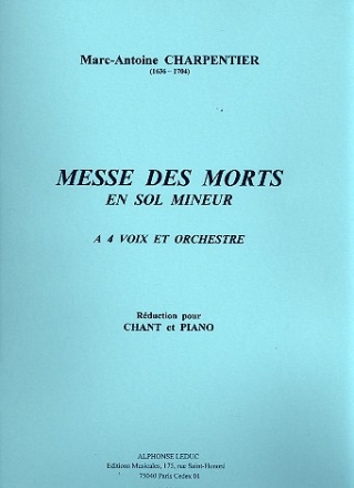 Messe des Morts en sol mineur pour 4 voix et orchestre rduction chant et piano