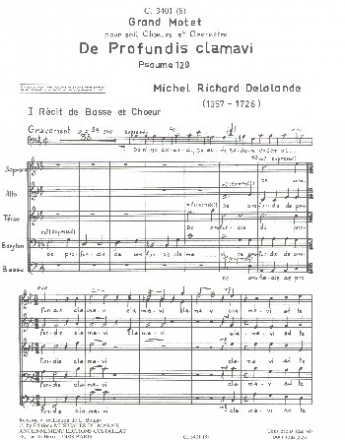 De profundis clamavi pour soli, choeur mixte et orchestre partition de chour