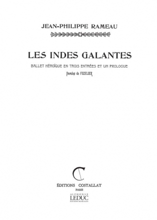 RAMEAU/FUZELIER INDES GALANTES CHOEURS SANS ACCOMPAGNEMENT