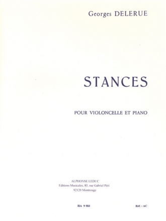 DELERUE STANCES VIOLONCELLE ET PIANO