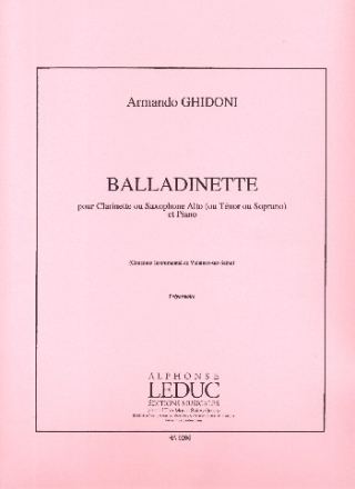 Balladinette pour clarinette (saxophone alto/tnor/soprano) et piano