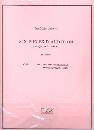 6 Pices d'audition vol.2 pour 3 saxophones partition et parties