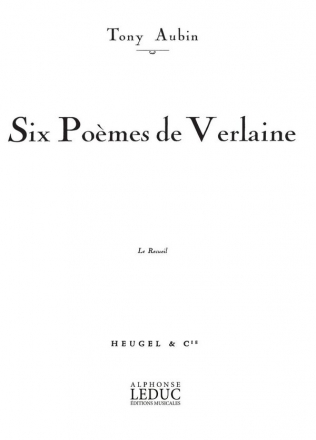 6 Pomes de Verlaine pour chant et piano