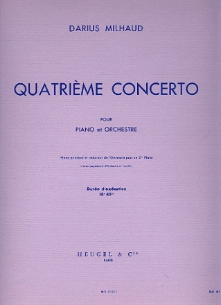 Concerto no.4 pour piano et orchestre Partie de piano principal et reduction de l'orchestre pour un 2me piano