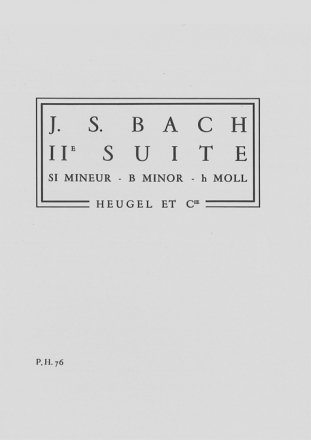 BACH J.S. SUITE N02 SI MINEUR PARTITION D'ORCHESTRE IN 16 (POCHE) PH76