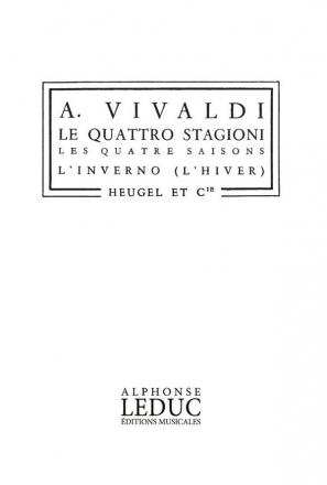 VIVALDI 4 SAISONS 'L'HIVER' PARTITION D'ORCHESTRE IN 16 (POCHE) PH245