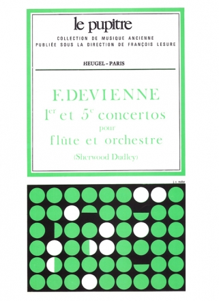 DEVIENNE/DUDLEY CONCERTOS N01(RE MAJEUR)ET N05 (SOL MAJEUR) FLUTE ET ORCHESTRE PARTITION LP42