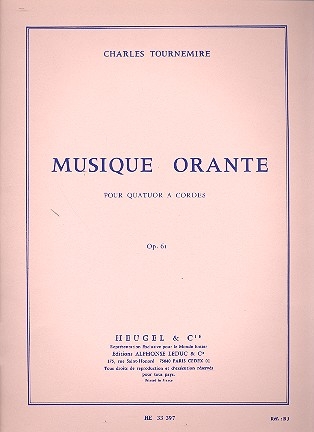 Musique orante op.61 pour quatuor  cordes parties