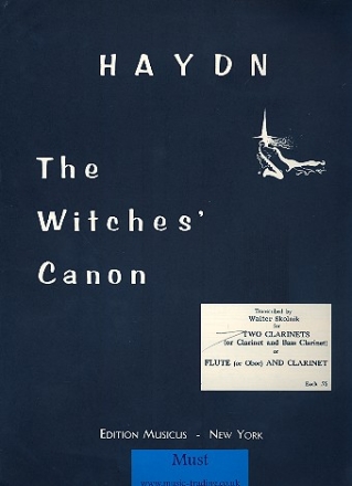 The Witches' Canon for 2 clarinets score