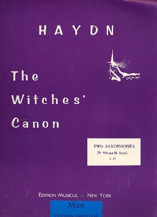 The Witches' Canon for 2 saxophones (AT) score and part