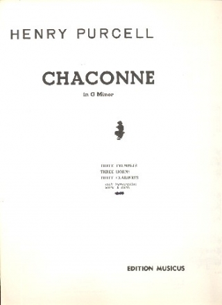 Chaconne in g Minor for 3 trumets (horns/clarinets) score and parts