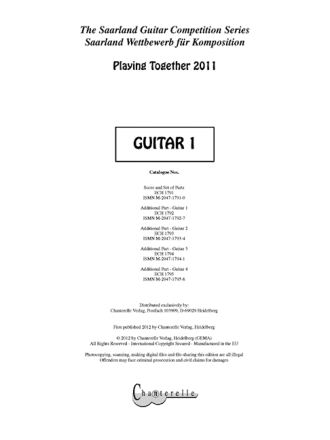 Playing together 2011 - Extra Part - Guitar 1 for Guitar Ensemble