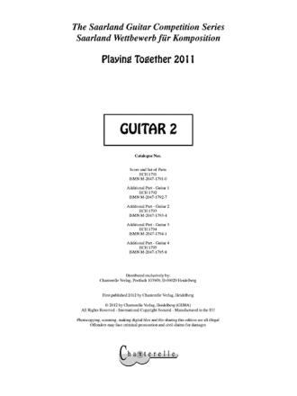 Playing together 2011 - Extra Part - Guitar 2 for Guitar Ensemble