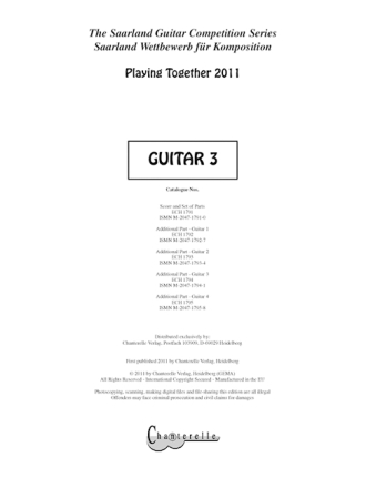 Playing together 2011 - Extra Part - Guitar 3 for Guitar Ensemble