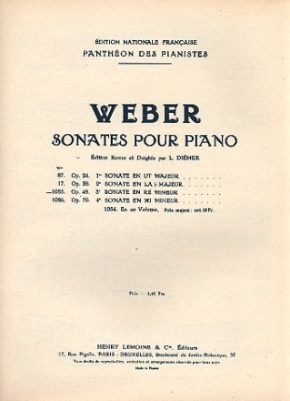 Sonate r mineur no.3 op.49 pour piano