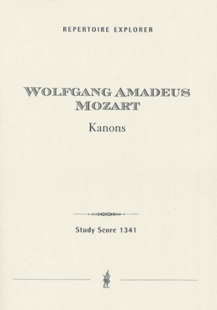 Mozart Wolfgang Amadeus Kanons Studienpartitur