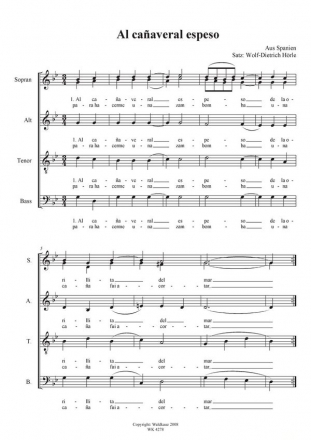 Hrle, Wolf-Dietrich Al canaveral espeso - Chor SATB a cappella