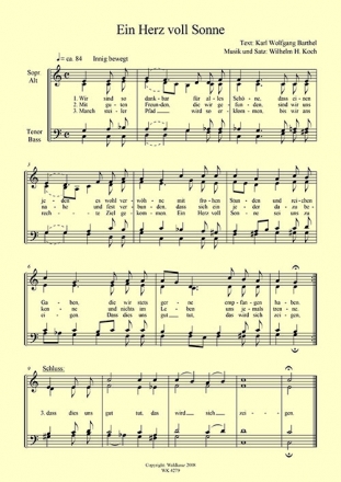 Koch, Wilhelm H. Ein Herz voll Sonne - SATB