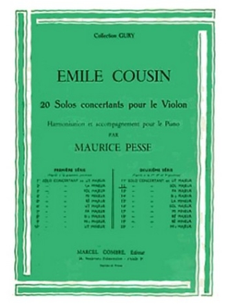 COUSIN Emile Solo concertant n12 en sol maj. violon et piano Partition