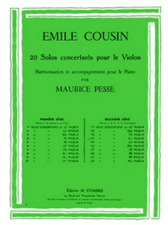 COUSIN Emile Solo concertant n14 en sib maj. violon et piano Partition