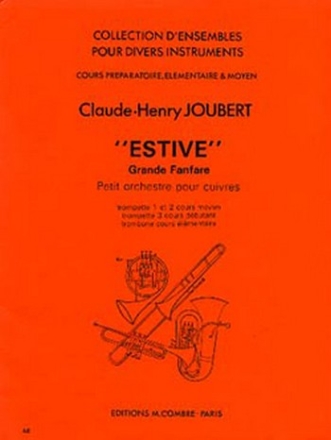 JOUBERT Claude-Henry Estive 3 trompettes (ou cornets) et 1 trombone ou tuba Partition