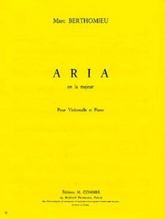 BERTHOMIEU Marc Aria en la maj. violoncelle et piano Partition