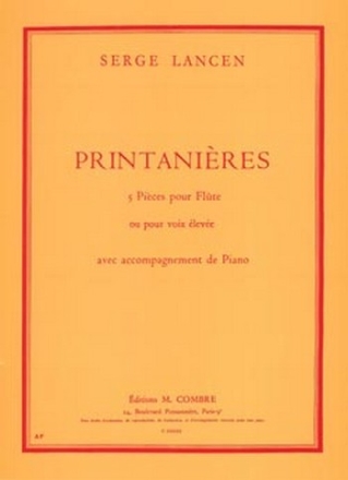 LANCEN Serge Printanires (5 pices) flte ou voix leve et piano Partition