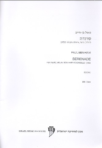 Serenade for flute, violin, viola and violoncello score and parts