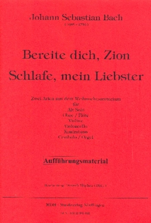 2 Arien aus dem Weihnachtsoratorium fr Alt, Oboe (Flte), Violine und Bc 2 Partituren und Stimmen