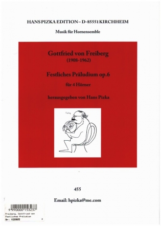 Festliches Praeludium 2.Fassung 1949 fr 4 Hrner Partitur und Stimmen