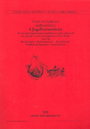 6 Jagdhornstcke fr 4 Jagdhrner in Es (D) Partitur und Stimmen