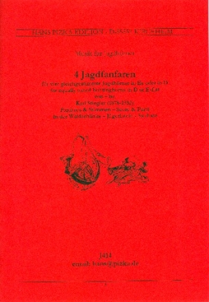 4 Jagdfanfaren fr Jagdhrner in Es oder D Partitur und Stimmen